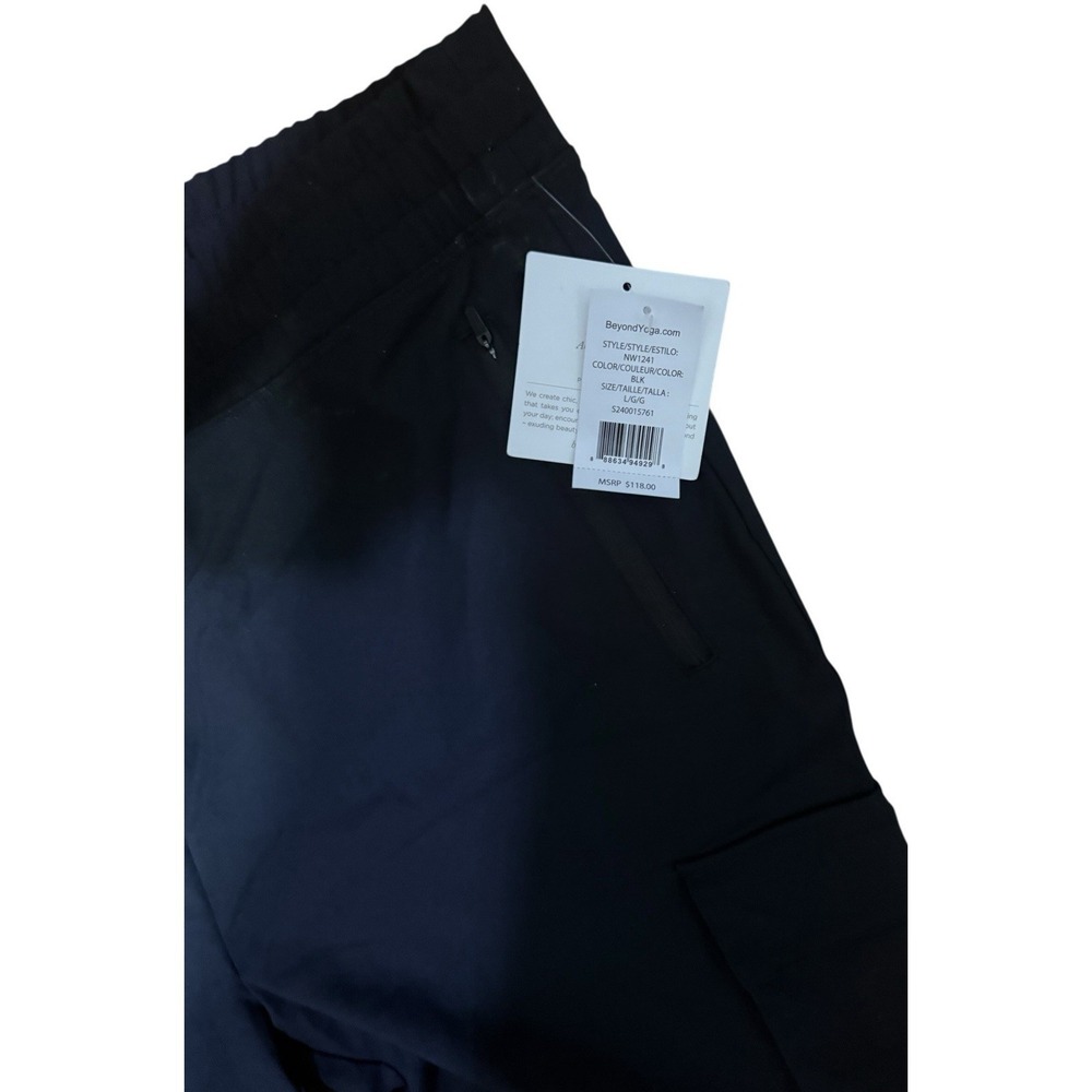 Beyond Yoga City Chic Womens Black Cargo Pants Cropped Wide Leg Size LG NWT - Picture 3 of 5